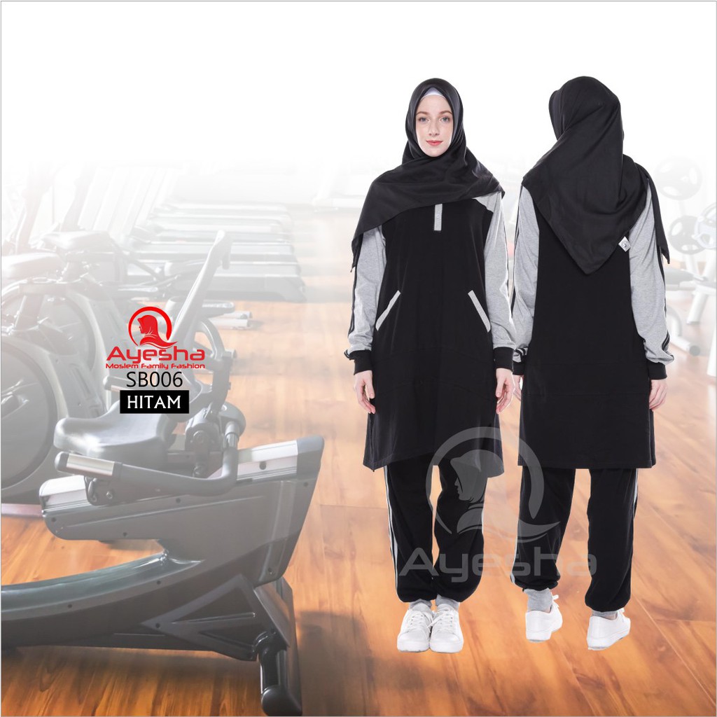 (BISA COD) Kaos Yoga Muslimah/Kaos Olahraga Ayesha/Baju Senam Aerobik Muslimah SBO06