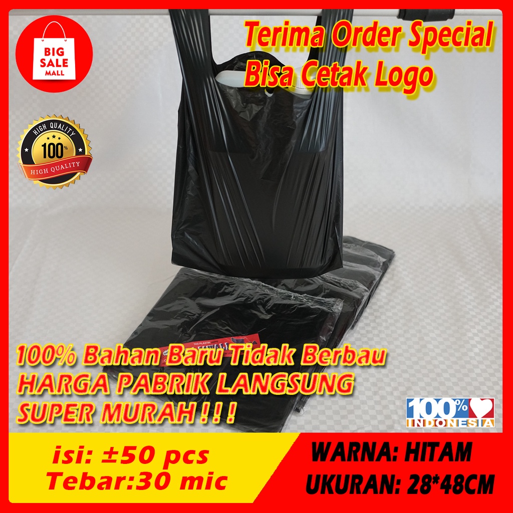 Kantong Plastik Kresek Rajawali 15/21/28/35/ isi50pcs Plastik Packing T shirt bag