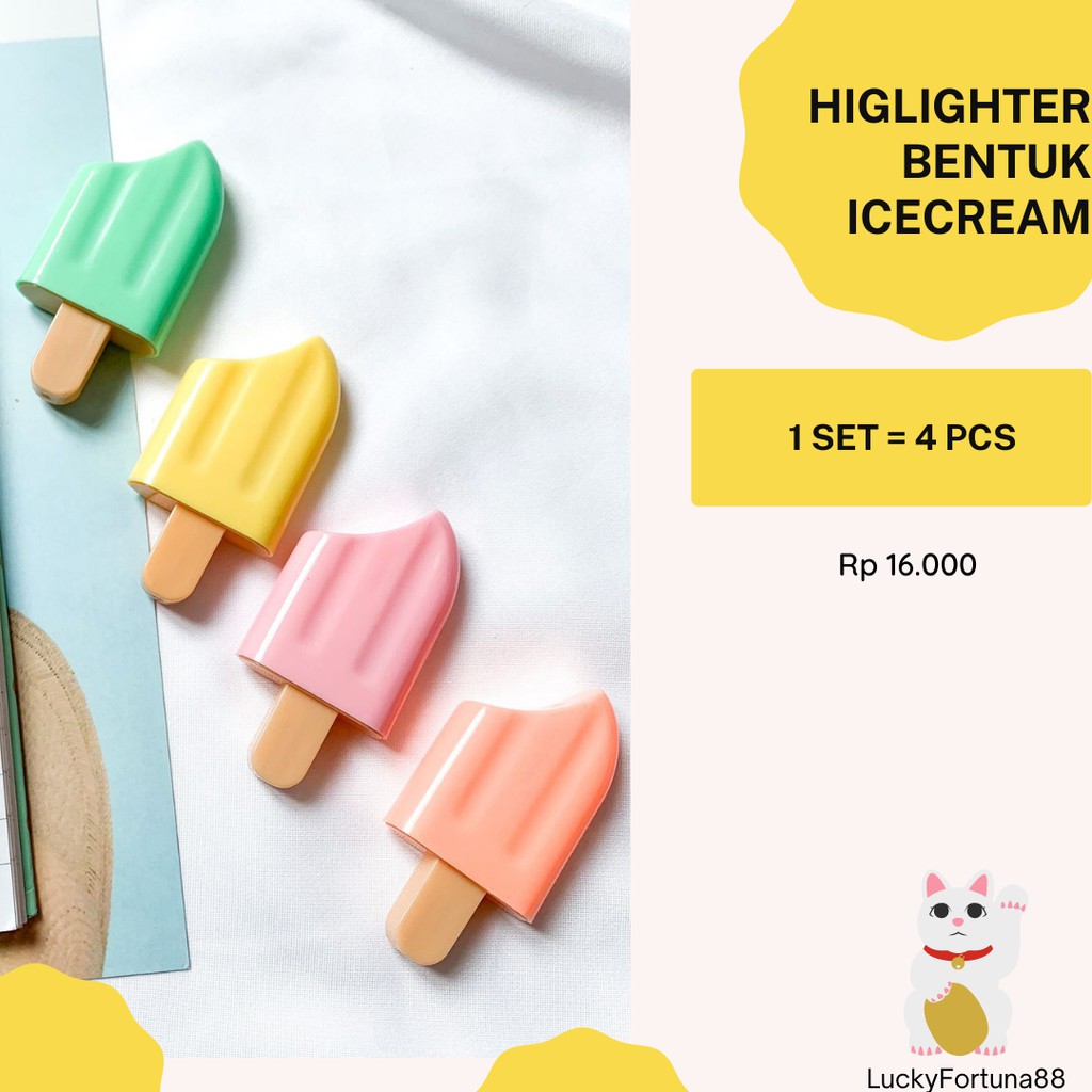 

[luckyfortuna88] Highlighter bentuk icecream stabilo bentuk icecream alat tulis kantor stabilo lucu highlighter lucu murah kualitas premium alat tulis sekolah