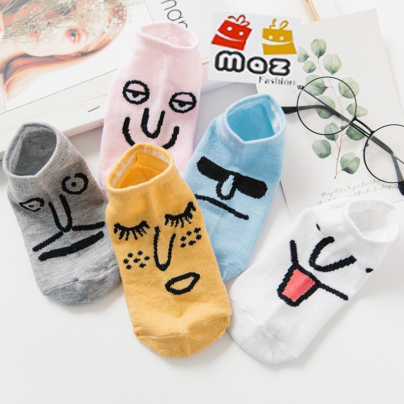 Kaos Kaki Pendek Wanita Fashion Import - Short Sock Wanita Motif Lucu Semata Kaki - Kaos Kaki Korea Unisex-RANDOM KARAKTER UNIK