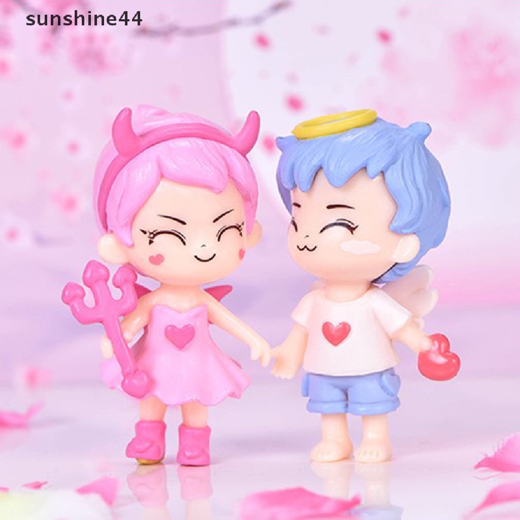 Sunshine Mainan Miniatur Pasangan Kekasih Lucu Untuk Dekorasi Taman Peri / Rumah / Hadiah Hari Valentine