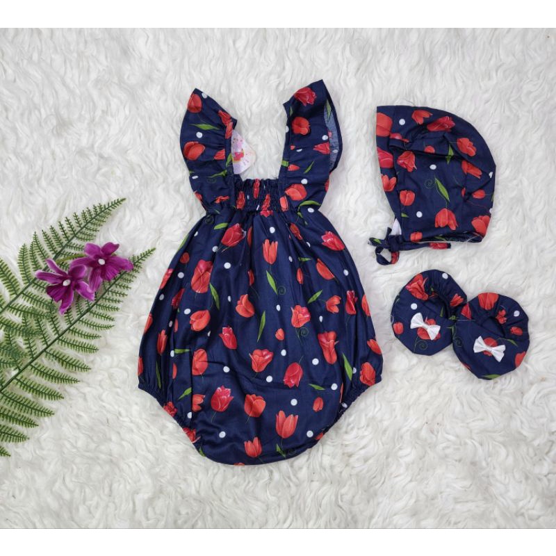 baju bayi perempuan JUMPER + sepatu + topi