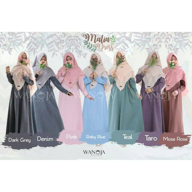 Malia Dress Gamis Polos Syari By Wanoja Hijab