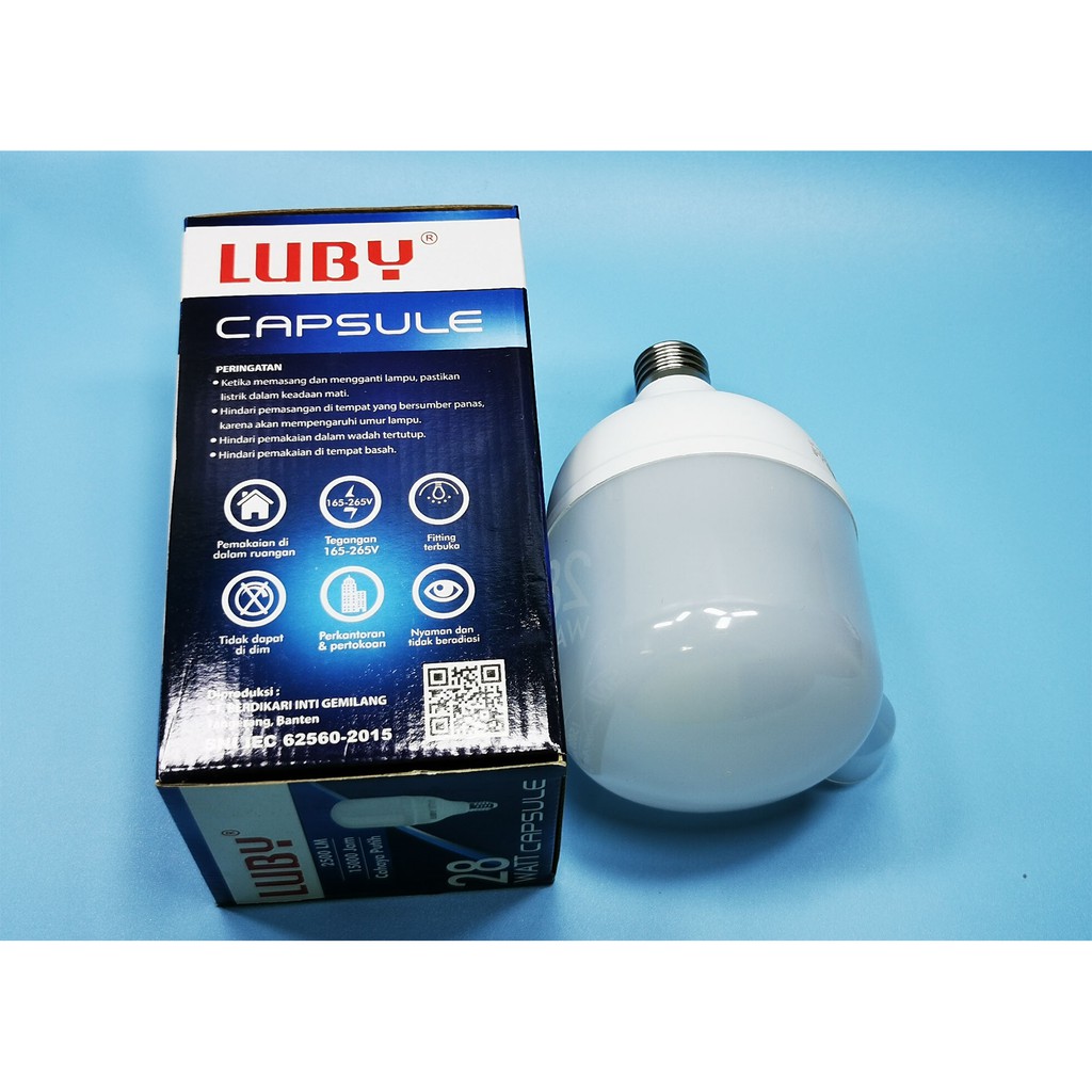 Lampu LED CAPSULE 28 watt Merk LUBY Cahaya Putih Garansi 2 tahun
