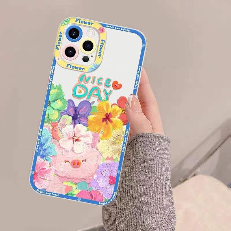 Soft Case Silikon TPU Transparan Desain Lukisan Untuk Iphone 12 13 SE 6 6S 7 8 Plus X XS XR 11 Pro Max