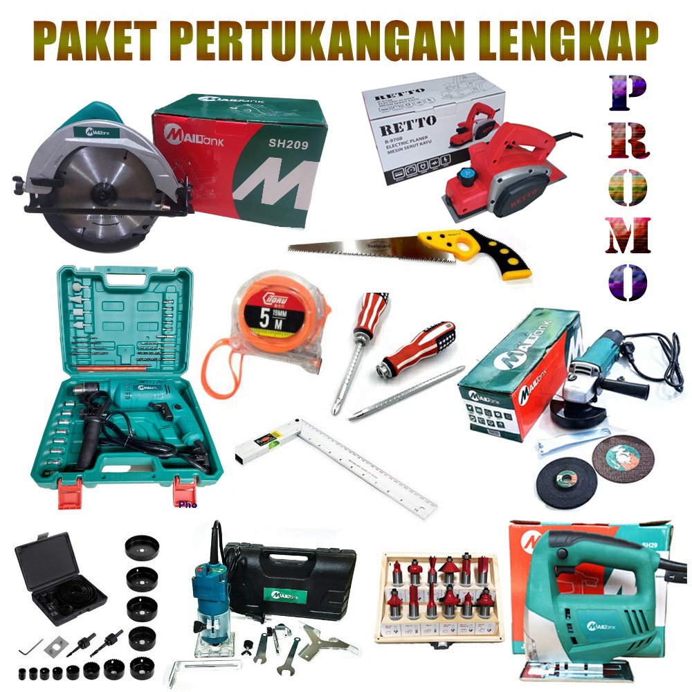 PROMO PAKET TUKANG KAYU LENGKAP MURAH !!! ( 11 ITEM) ORIGINAL PRODUCT SESUAI DI GAMBAR