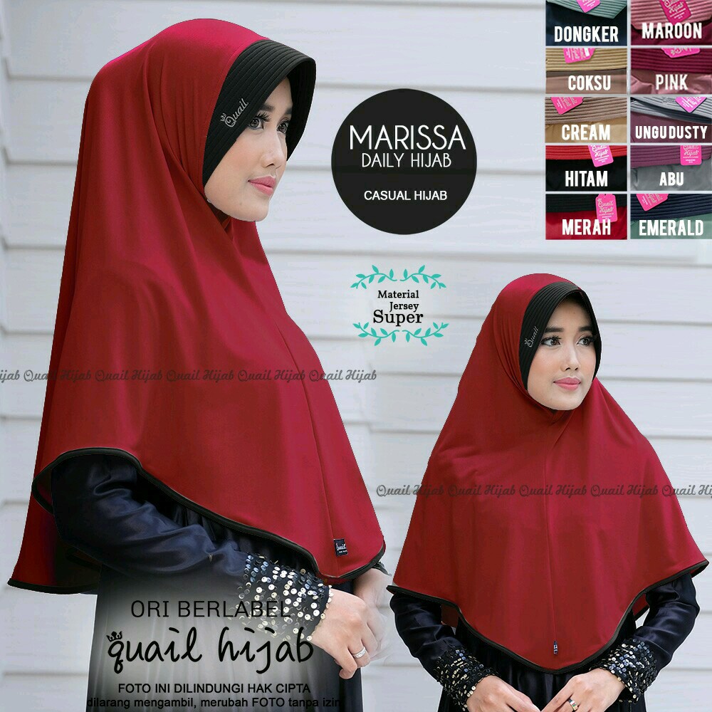 PROMO QUAIL | Marissa Hijab | JILBAB KHIMAR SYARI INSTANT BERGO PET ANTEM KERUDUNG by Quail Hijab