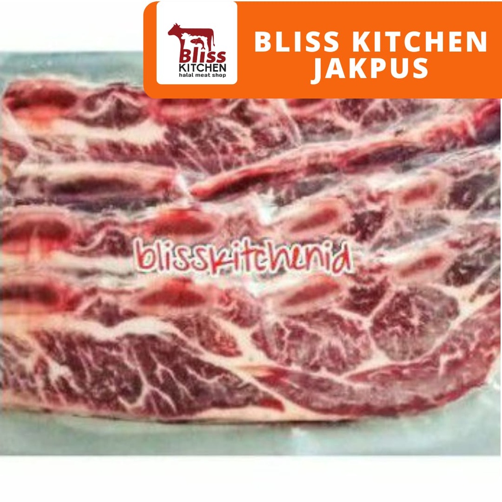 

Iga Sapi US Chuck Short Ribs Bonein Beef Kalbi / Galbi 1cm marbling 4 500gr