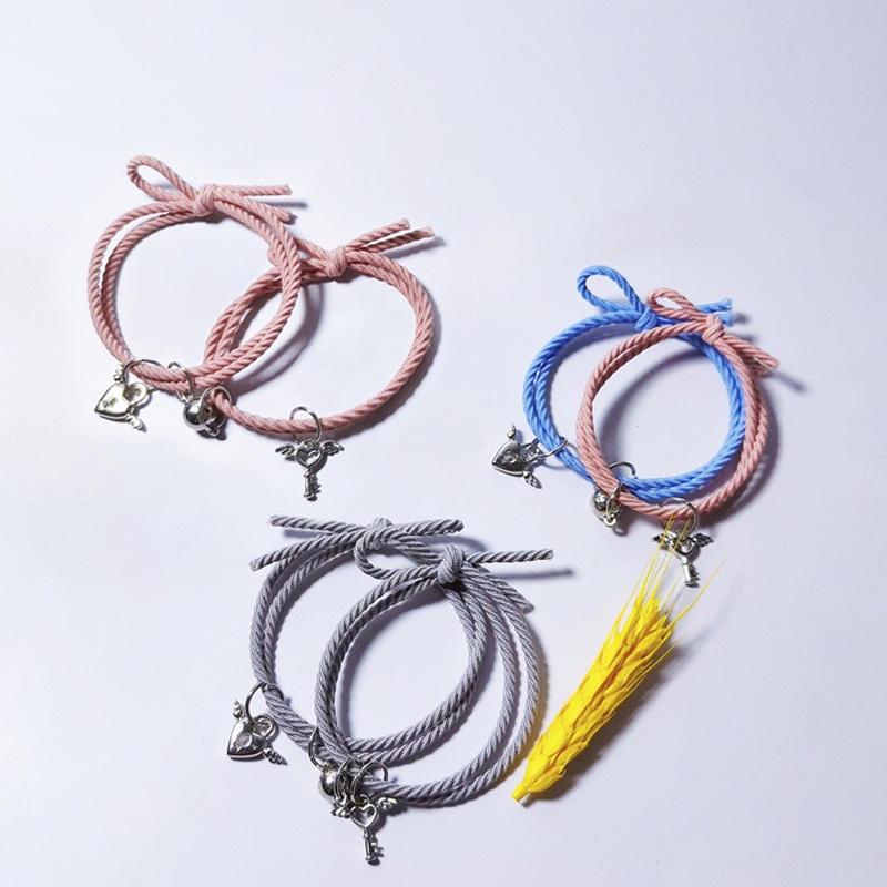 2 pcs/Sepasang gelang Magnetik Beberapa Gelang  Karet Pacar Hadiah Headrope