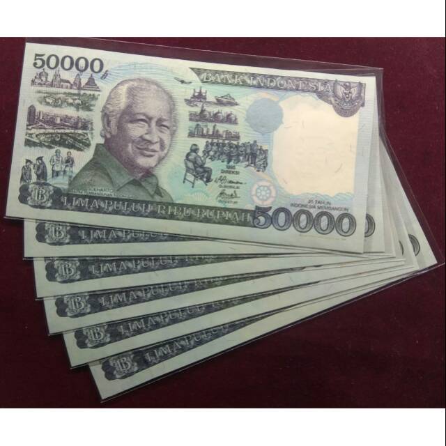 UANG KERTAS KUNO 50 RB SOEHARTO 1992