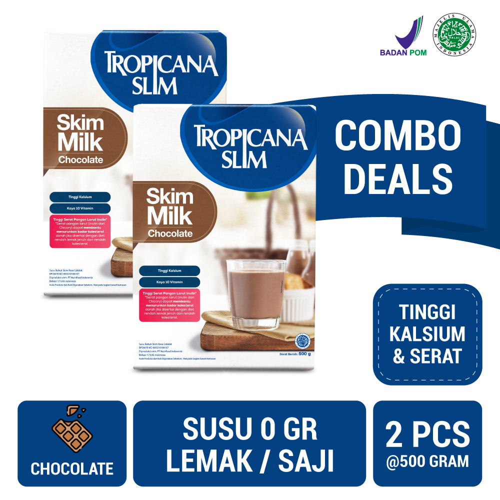 

Twin Pack - Tropicana Slim Susu Skim Chocolate 500gr - Bantu Turunkan Kolesterol