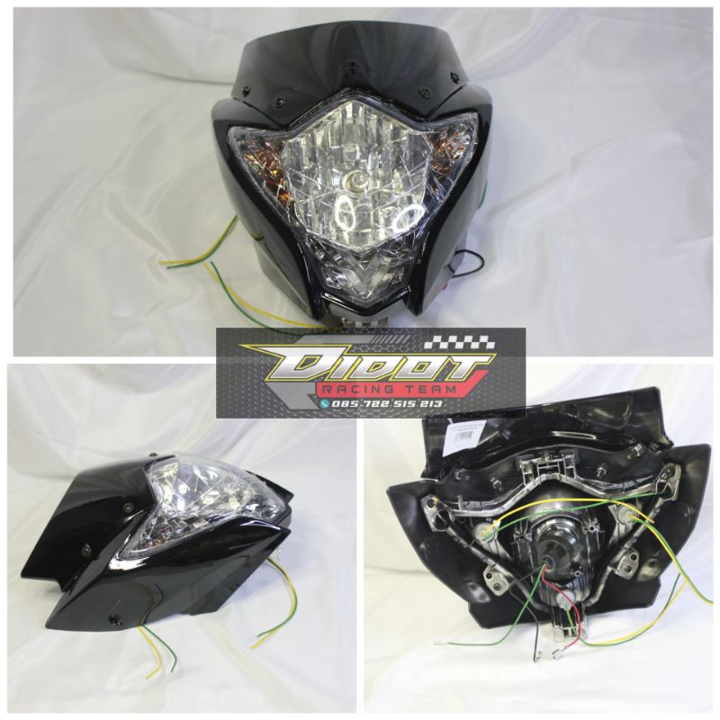 BATOK KEPALA PLUS REFLEKTOR LAMPU SATRIA FU FL / FU FACELIFT FU 2013-2014 HITAM