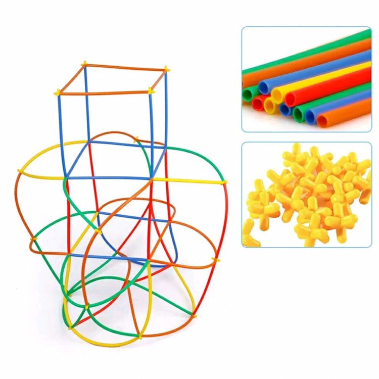 Magic Straw 110 ( 55 Pipa Sedotan + 55 Konektor ) Mainan Edukasi Anak