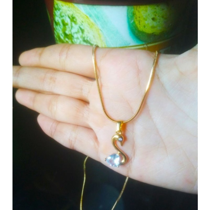 kalung Titanium liontin mata satu Bestseller