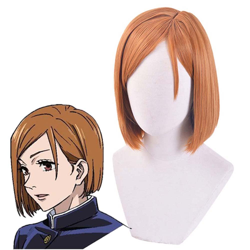 Needway Wig Cosplay Anime Coklat Rambut Sintetis Tahan Panas Pesta Bermain Peran Penuh Wig