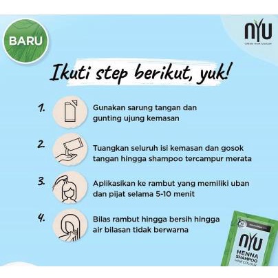 * NCC * NYU Henna Shampoo Pewarna Semir Rambut Praktis Tanpa Amonia Saset - Kemasan Sachet