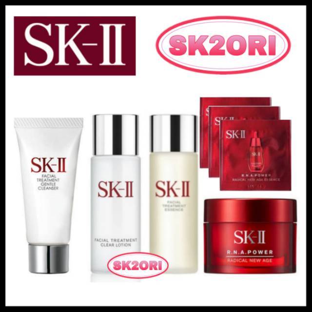 SK-II SKII SK2 Paket Antiaging LENGKAP A FTE 30ml + FTCL 30ml + CLeanser 20gr + Skinpower 15gr + Skinpower Ess 3pcs + Skinpower Eye 2,5gr)