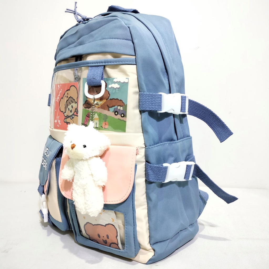 Bonus Gantungan! Tas Sekolah Remaja Ransel Anak SD SMP SMA Backpack Korea GUMA Impor 305-5