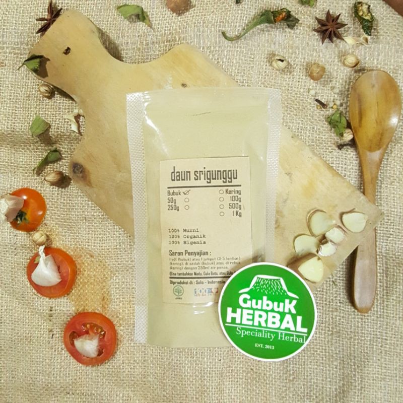 

DAUN SRIGUNGGU / SENGGUGU BUBUK 1 KG - Clerodendron Serratum - BUBUK HALUS - MURNI TANPA CAMPURAN - ORGANIK