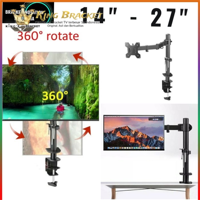 BRACKET MONITOR BRAket monitor meja 17-27&quot; Maksimal 32&quot; monitor