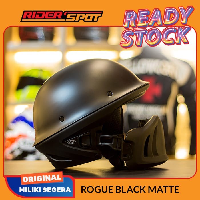 Helm Motor Bell Rogue Matt Black Half Face Original Helmet