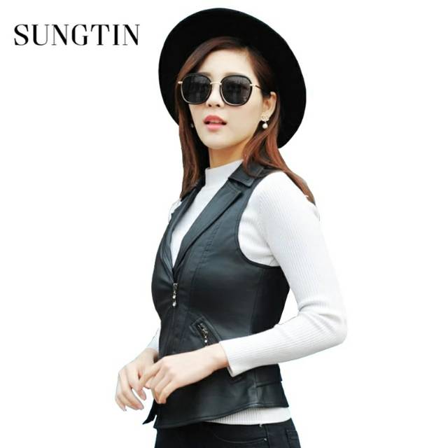 Rompi Vest Kulit Wanita Sungtin