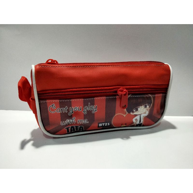 

Pencil case kain 2 sleting motif BT - 21