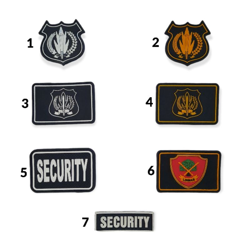 Emblem Patch Rubber Security / Emblem Logo Satpam, Linmas