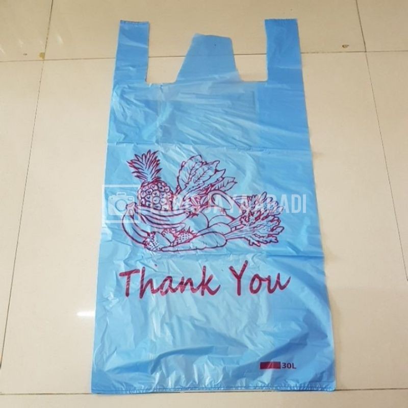 Kantongan Plastik Asoy Ukuran 10kg Besar / Kantong Kresek Pasar Thank You Thankyou (Biru)