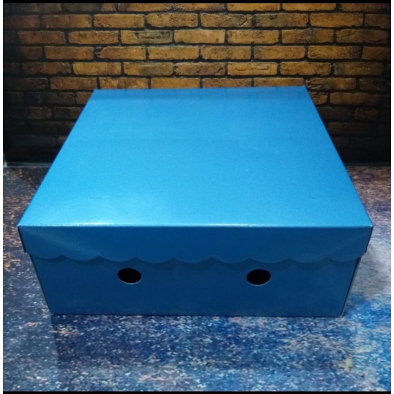 Box nasi/kotak nasi warna biru 20x20