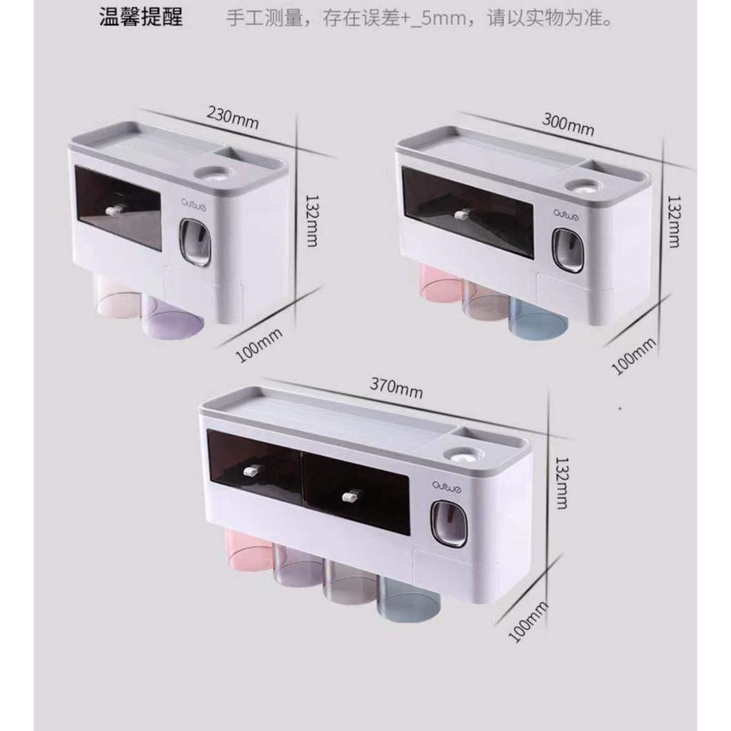 Rak Dispenser Odol / Tempat Sikat Botol Sabun Dilengkapi Dengan Gelas - 2 Cups