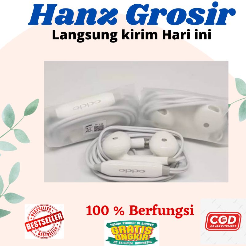 Headset OPPO Hp All tipe Hf Earphone Ori Copotan Stereo A37 A39 A83 F1 F3 F5 F7 F9 F11