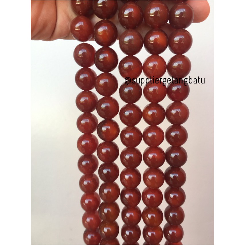 red carnelian natural Stone batu manau garnet agate merah 14mm akik aksesoris fashion hobby maroon