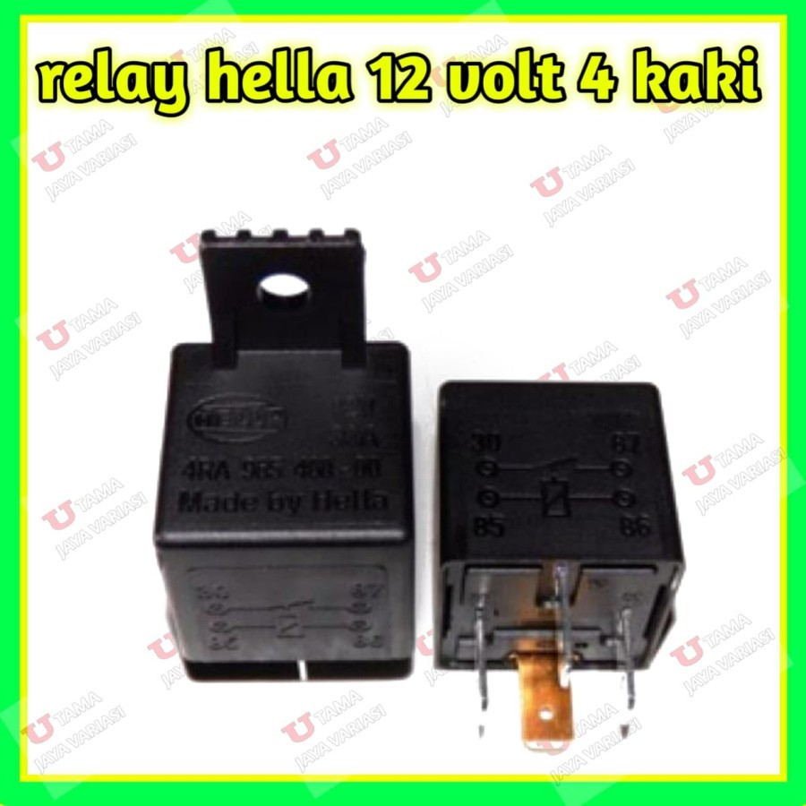Relay Hella 12 volt 4 kaki klakson lampu (original)