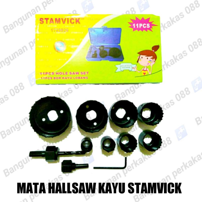 MATA HALLSAW SET STAMVICK BAGUS MURAH - MATA BOR HALLSAW - ALAT BOR BULAT - ALAT LUBANG KUNCI