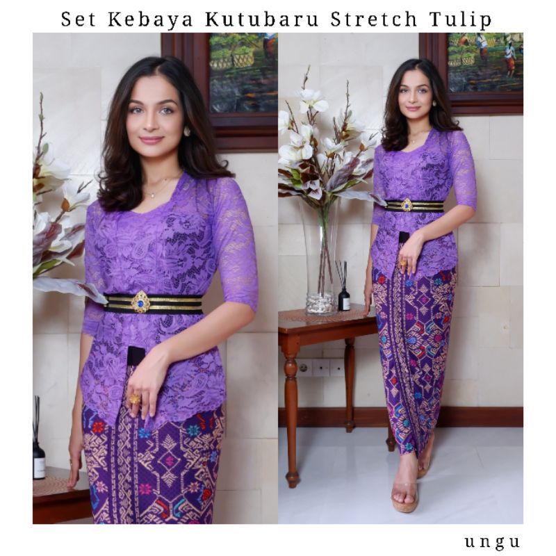 Set kebaya Bali/Setelan Kebaya Stretch Tulip.