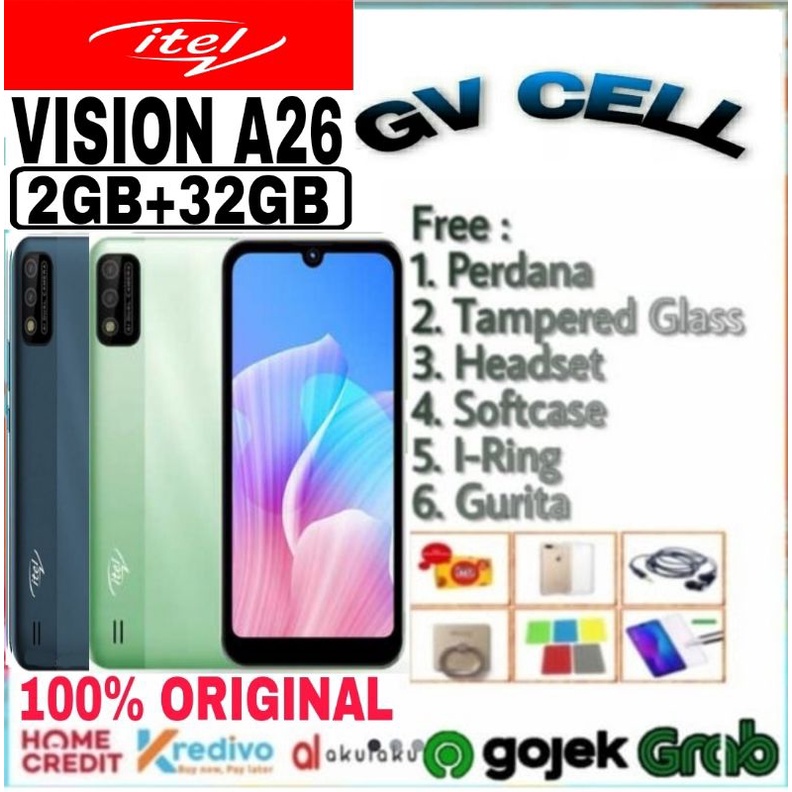 ITEL VISION A26 2/32GB RAM 2GB ROM 32GB GARANSI RESMI ITEL