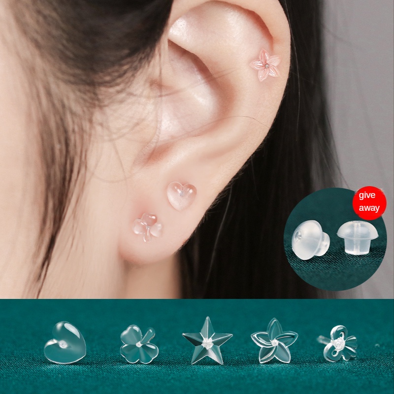 Anting Tusuk Mini Bahan Plastik Resin Transparan Anti Pecah Untuk Pelajar