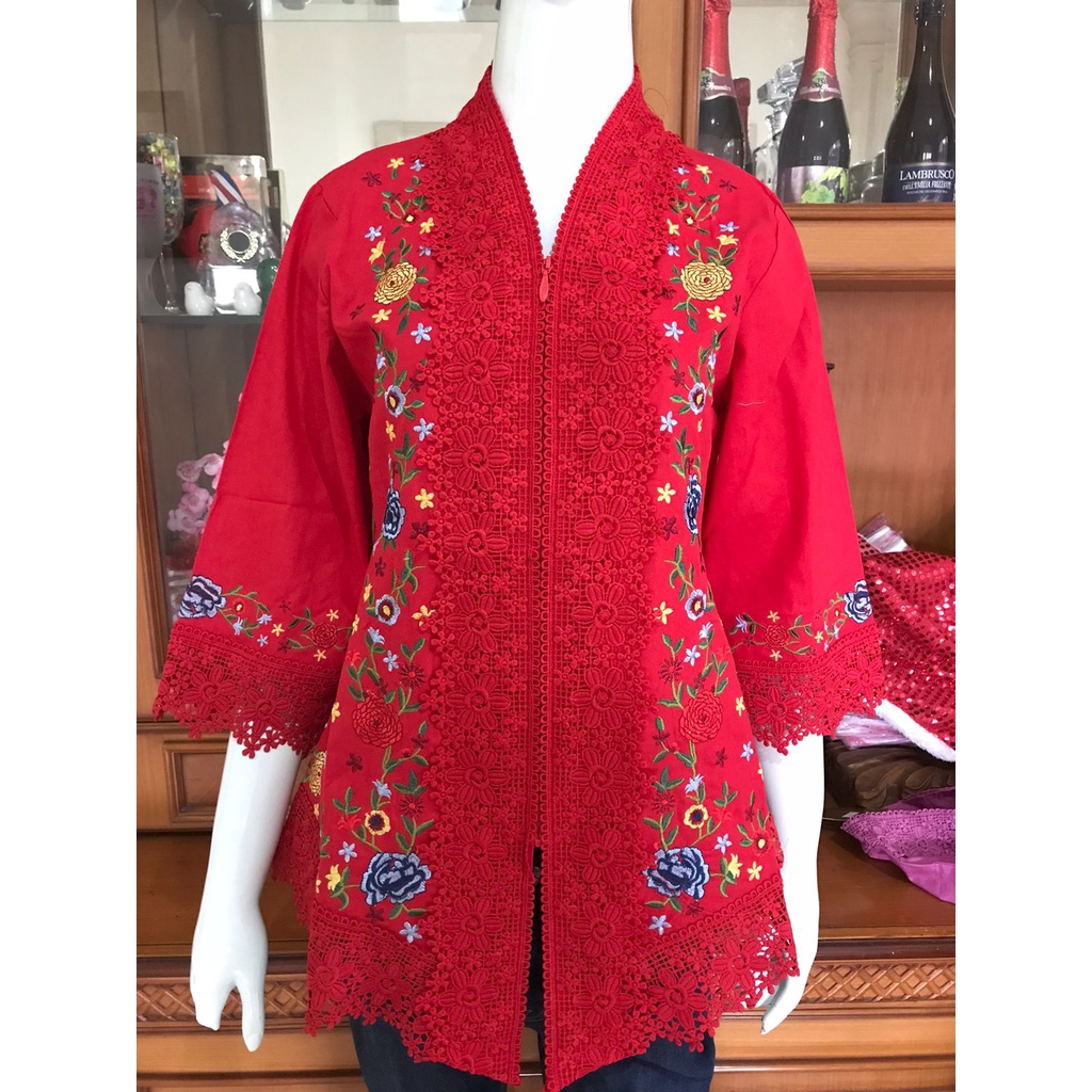 Kebaya alexuez  brukat tebal  warna bordir timbul kombinasi brukat //kebaya alexuez premium 0994