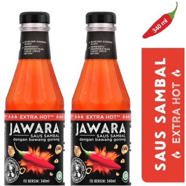 Sambal-Aneka- Jawara Saus Sambal Extra Hot 340 Ml - Twin Pack -Aneka-Sambal.