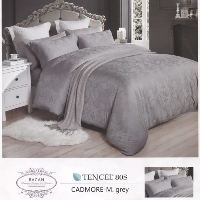 Kain sprei tencel jacquard M grey 15,2 m