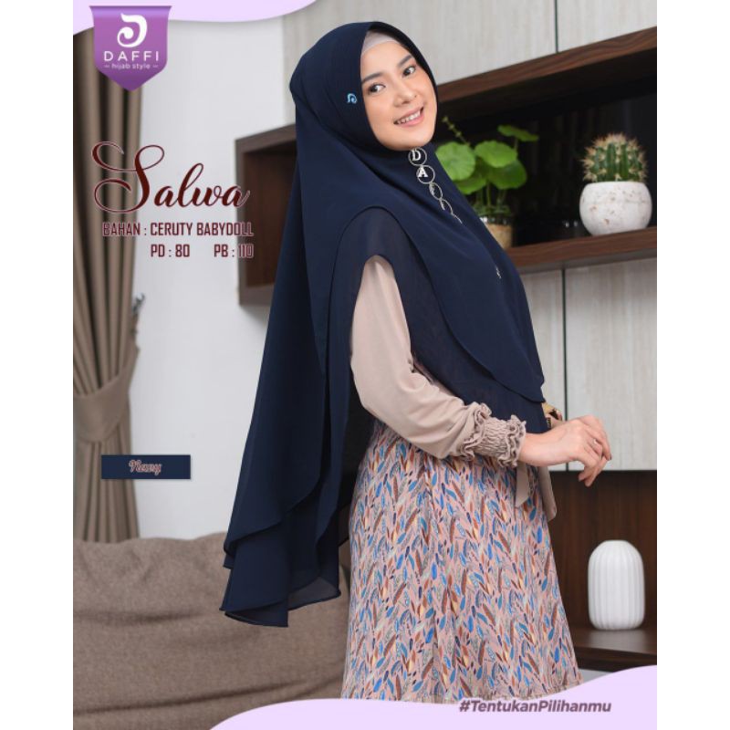JIlbab instan ceruty daffi hijab 2 layer kode salwa