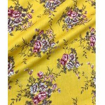 Bahan Katun Jepang Japan Cotton Motif Bunga Kecil Kuning Pink Biru Putih