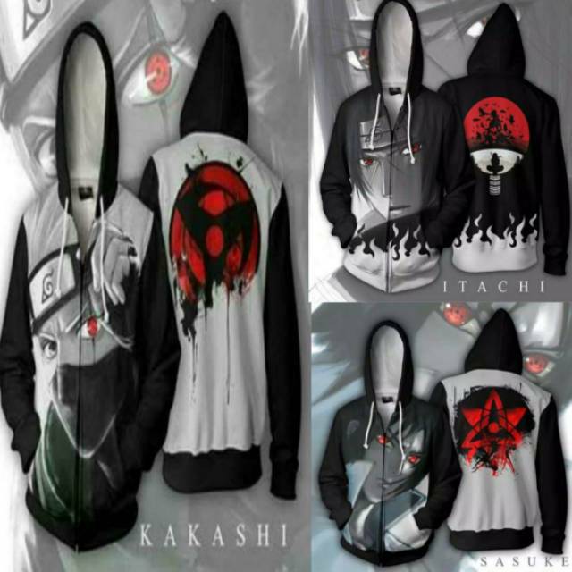 jaket anime naruto kakashi sharingan 3D fullprint