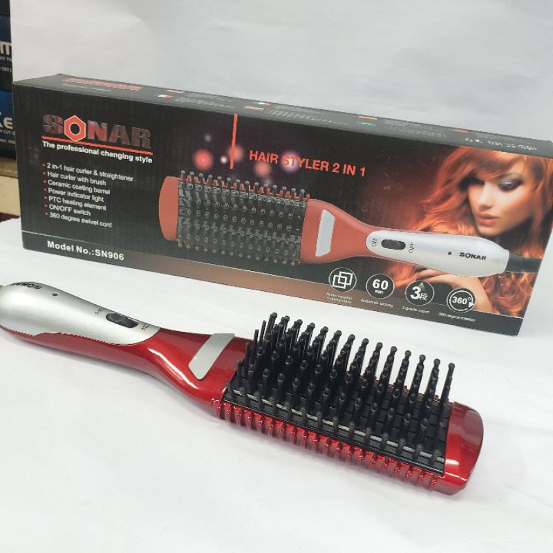 Catok sisir sonar sn-906 Alat Catokan sisir panas murah Rebonding Lurus dan brush curly keriting