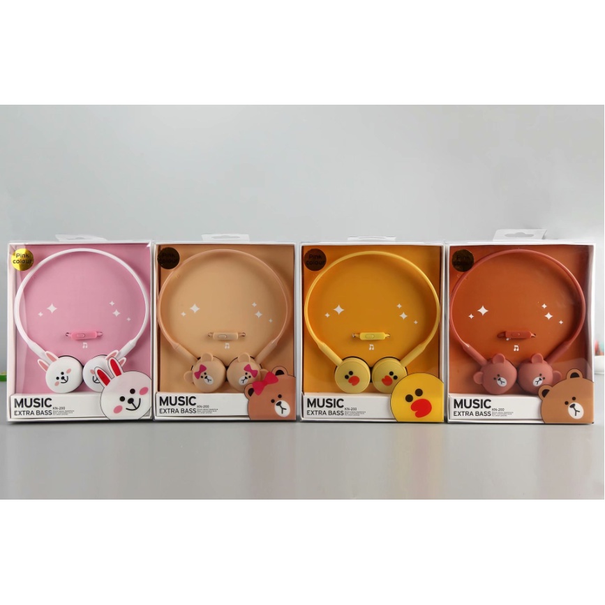 [KN-200] Headphone Karakter Kartun Hewan Imut / Headset Kartun Lucu / Earphone Overhead Motif Kepala Kartun Animals