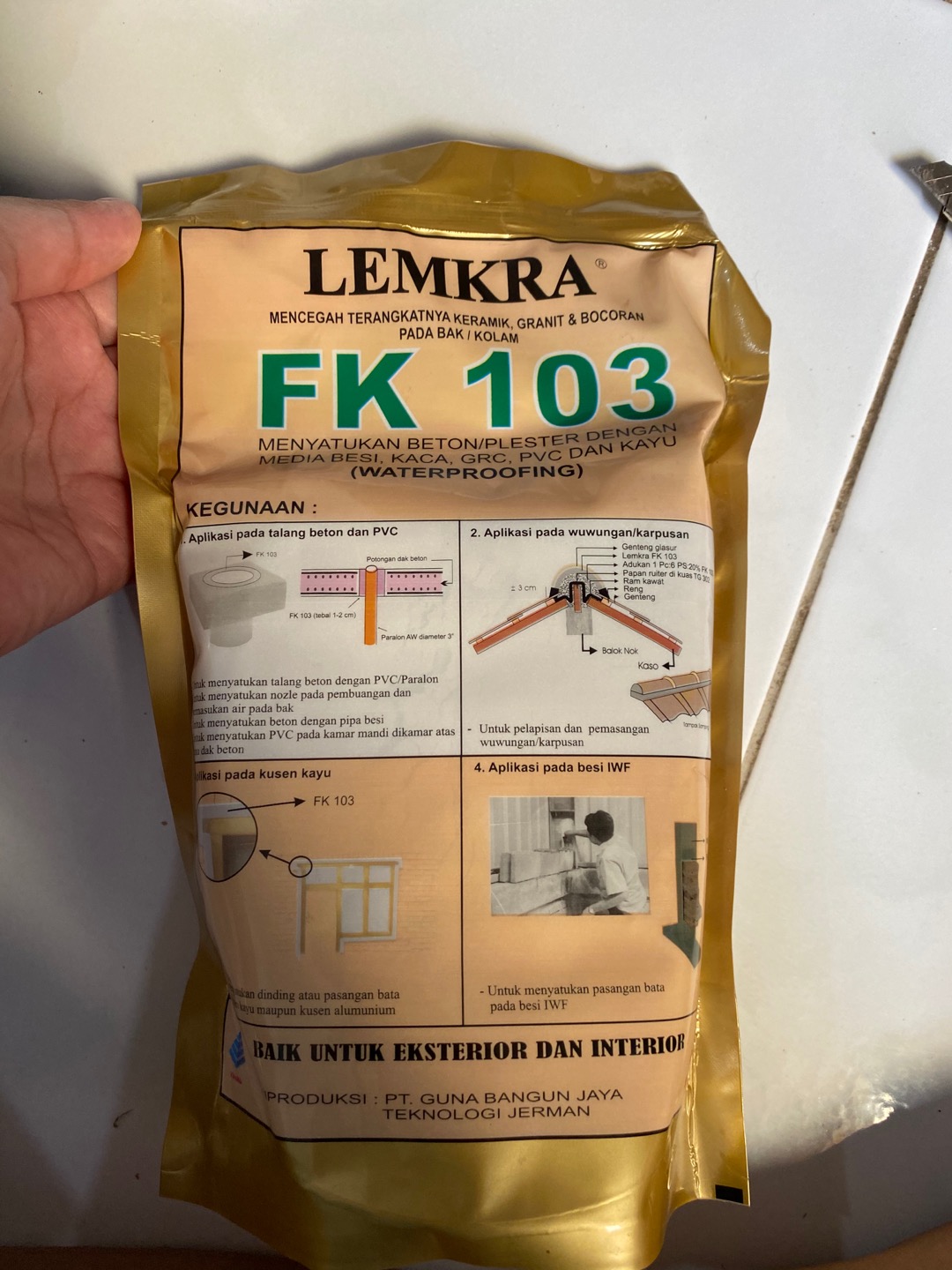 Semen Lemkra Waterproofing Fk 103 1kg Waterproofing Semen Shopee Indonesia