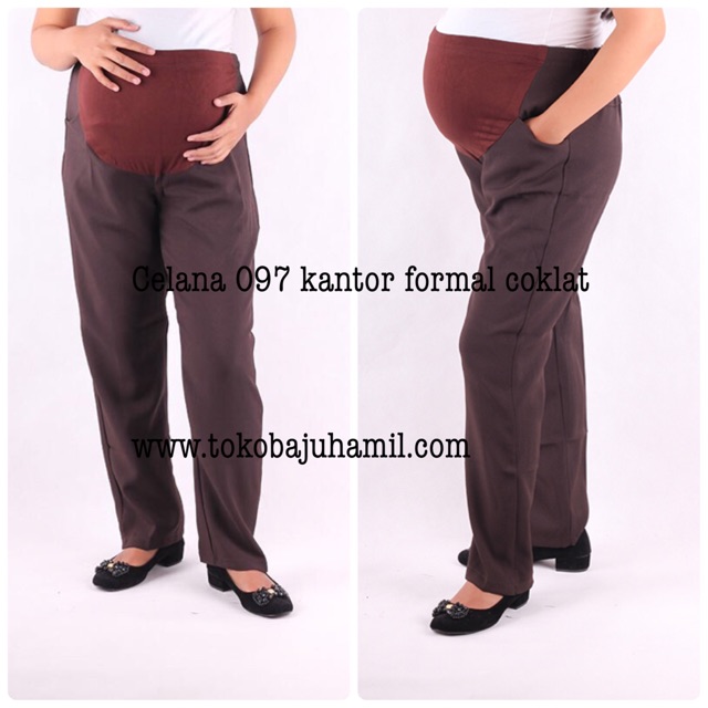 Celana hamil formal 097 coklat