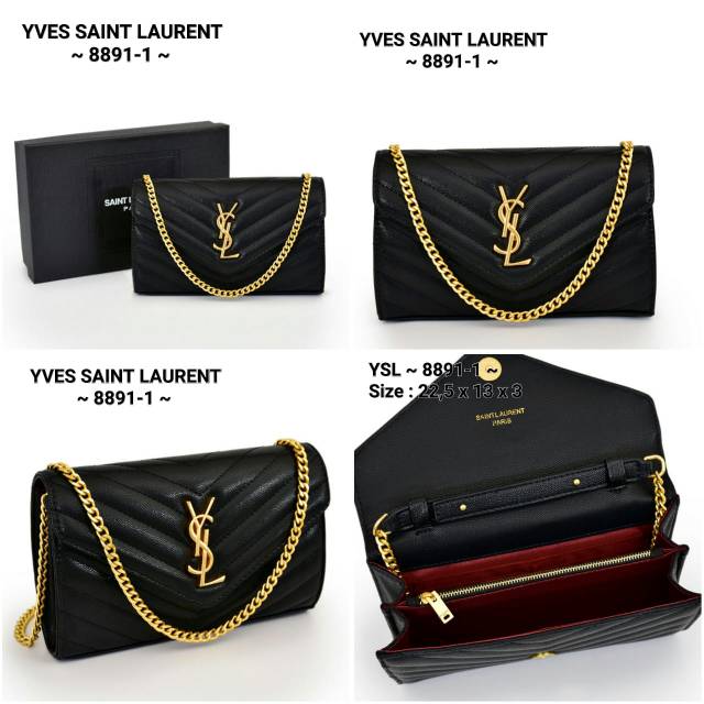 YVES SAINT LAURENT Crossbody Bag Gold Chain
Series ~# 8891-1 ~