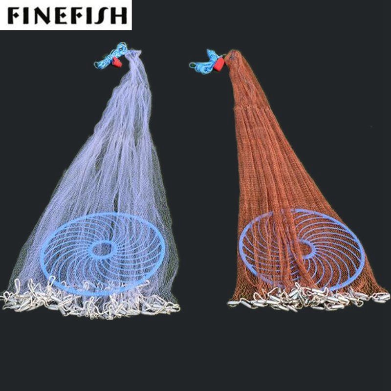 G8A finefish jaring pancing ikan lempar fishing throw net cage 3.6x10m - se4 - orange Or-i